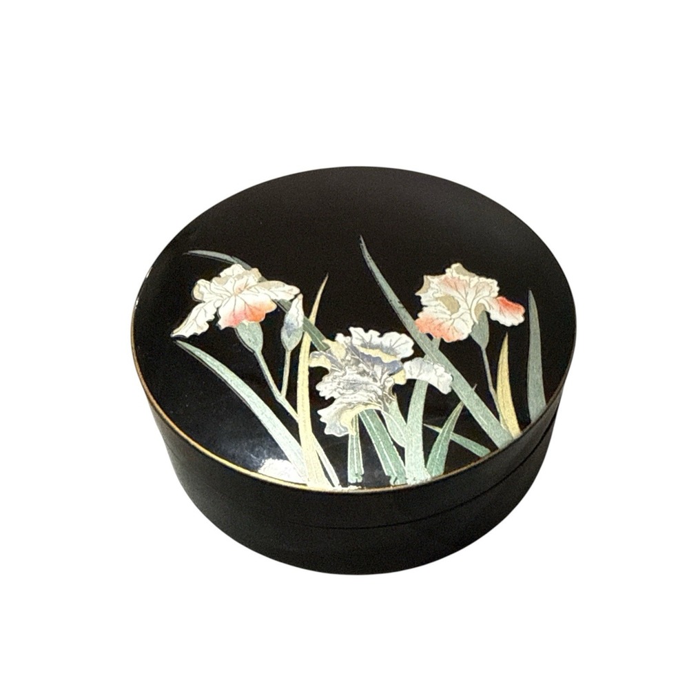 Otagiri "Crown Iris" 4" Lacquer Coaster Set in Box‎ – One Damaged - Picture 2 of 6